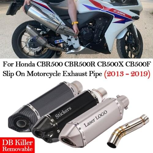 For Honda CBR500 500R CB500X CB500F Motorcycle Exhaust Tip Escape DB Killer Muffler Tube Mid Link Pipe 2013-2019 14 15 16 17 18