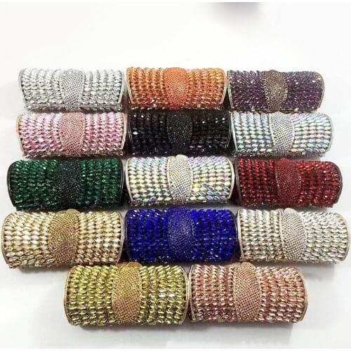 XIYUAN Rhinestone Purse Silver/Green/Purple/Blue 14 Colors Diamond Handbags Crystal Women Clutches Bags Wedding Party Purses