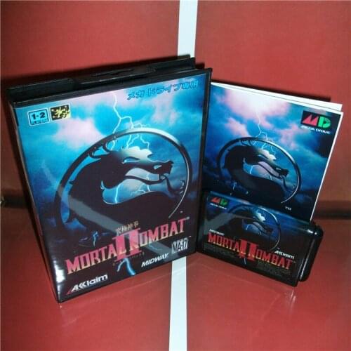 Mortal Kombat 2 Japan Cover with box and manual For Sega Megadrive Genesis Video Game Console 16 bit MD card