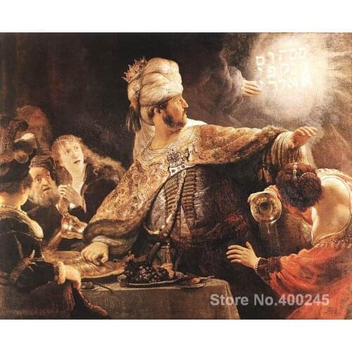 Custom Portrait painting Belshazzars Feast by Rembrandt van Rijn oil on canvas Handmade High quality