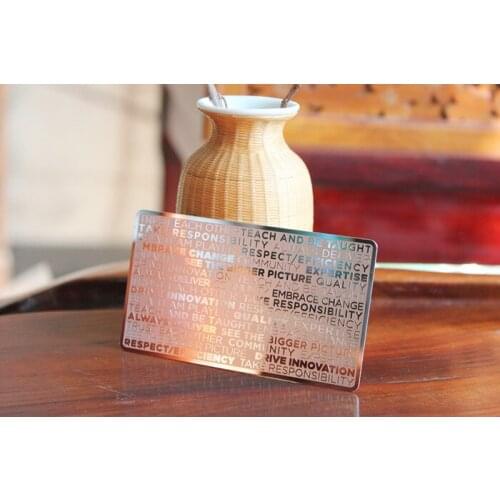 Mirror luxury engraved stainless steel metal business card