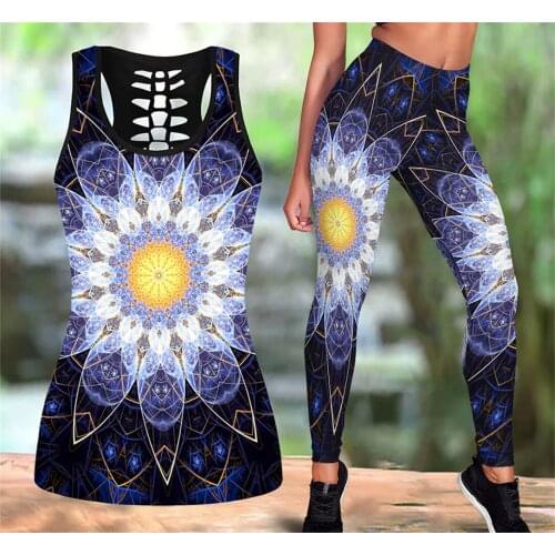 WomenS Summer 2021 Floral 3d Printed Sportswear Seamless Two-Piece WomenS Fitness Yoga Wear Leggings Suit Gym Workout Clothes