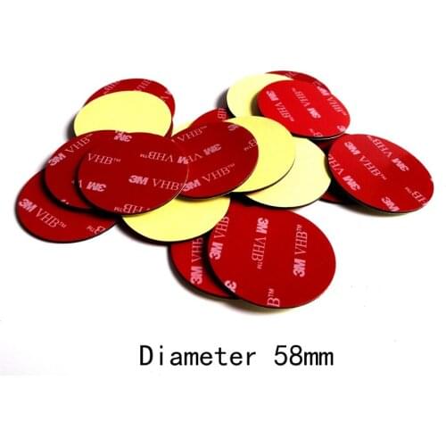 10pcs/lot 3M VHB 5952 Heavy Duty Double Sided Adhesive Acrylic Foam Tape Black Round Circle, Diameter 58mm, 1.1mm thick