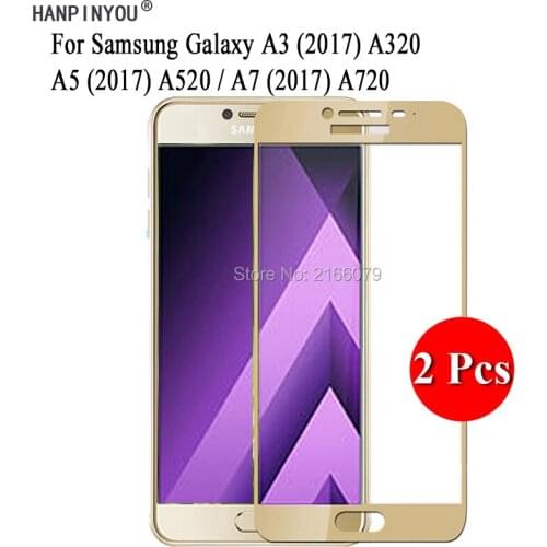 2 Pcs/Lot For Samsung Galaxy A3 A320 A5 A520 A7 A720 2017 Full Cover Screen Protector Tempered Glass Protective Film