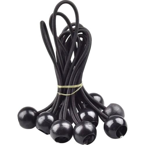 20PCS Ball Bungee Elastic Tie Dowm Loop Stretch Shock Cord Tarpaulin Tent Awning Camping Supply