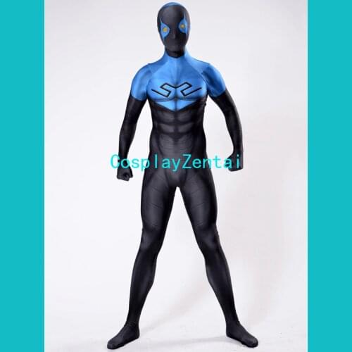 2017 Blue Bettle Cosplay Costume Spandex 3D Print Cosplay Bodysuit Zentai Suit