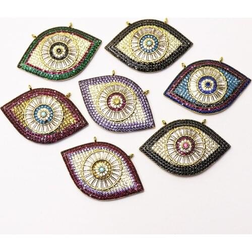 5 Pcs Eyes shape pendant accessories for necklace making zircon charms pendant Zircon jewelry pendant Fashion jewelry 7245