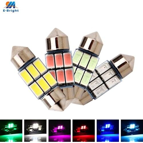 50PCS Canbus Festoon C5W 31MM 5630 led 6 SMD Auto Dome Car Door Reading Lights Universal Led Light Sourcing 6500K mix colors