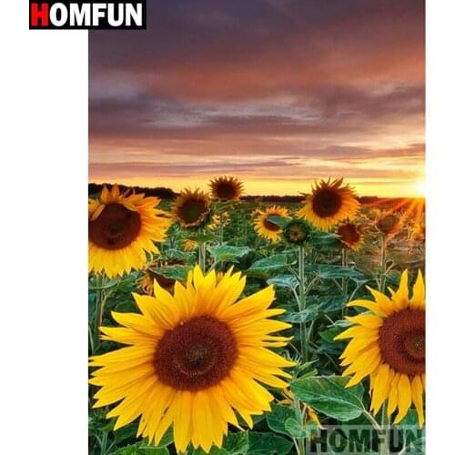 HOMFUN Full Square/Round Drill 5D DIY Diamond Painting "Sunflower flower" Embroidery Cross Stitch 5D Home Decor Gift A15527