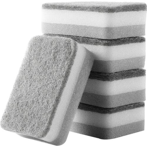 5Pcs/Set Strong Decontamination Dish Towels Highly Efficient Scouring Pad Dish Cloth Cleaning Brush Kitchen Rags Household Hot
