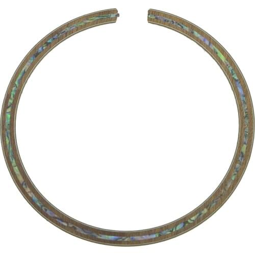 Dopro Acoustic Guitar Soundhole Sapelli Rosette with Full Abalone Shell Inlay 110mm*8mm*0.8mm