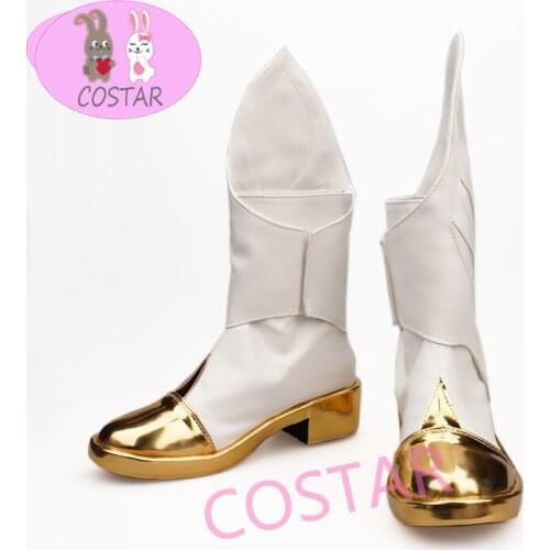Genshin Impact Cosplay Costume Traveler Lumine Cosplay shoes Women Men Halloween boots game role play white PU