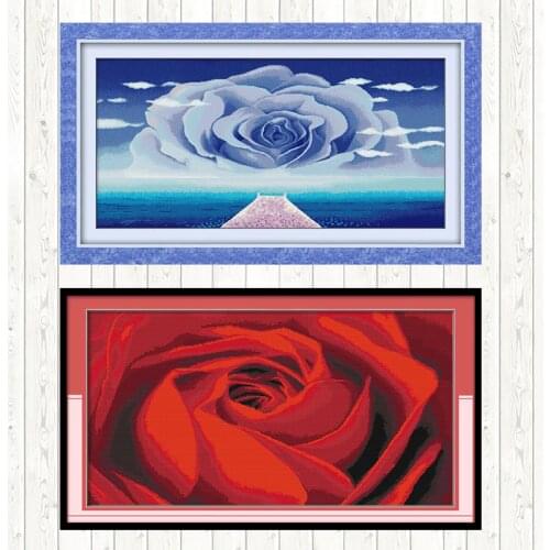 Love Sea DMC Cotton Thread Printed Canvas DIY Needlework Crafts 14CT 11CT Counted Stamped Cross Stitch Embroidery Kits Handmade