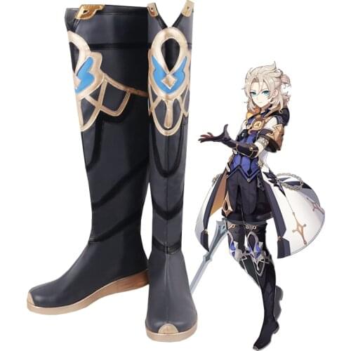 Game Genshin Impact Albedo Cosplay Shoes Halloween Party Fancy Boots Custom Made