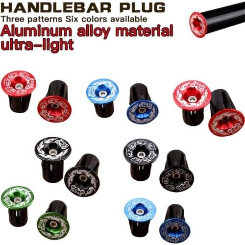 1Pair Bike Handlebar Cap Bicycle Grips Aluminum Alloy Bike Handlebar End Lock-On Plugs Bar Grips Caps Covers Bicycle Parts