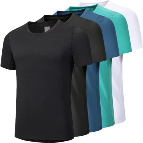Summer Mens Running T-Shirts Quick-Drying Compression Sports Shirts Training Gym T Shirt Football Sports Shirts Fitness T-Shirt