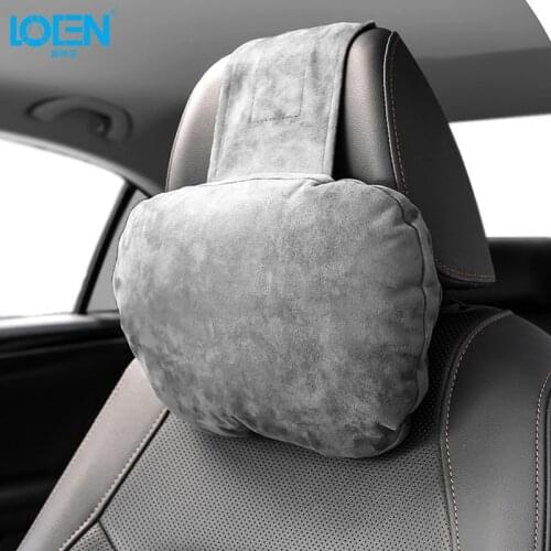 LOEN 2018 brand new Car Headrest Neck Pillow For Benz Maybach Super Soft Suede Cover Seat Support Cushion Universal For All Car