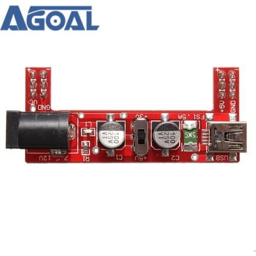 2-Way 5V / 3.3V Breadboard Power Module For DIY red Free Shipping