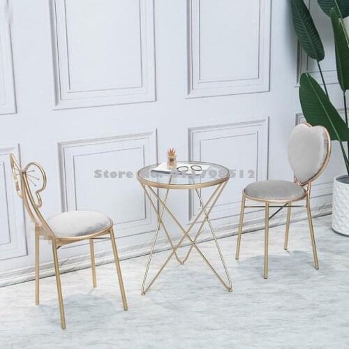 Balcony small tables and chairs net red marble coffee table light luxury Nordic style small apartment milk tea shop pink ins Nor