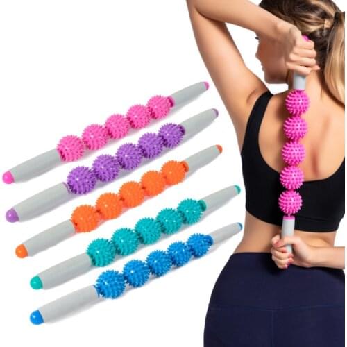 5 Balls Massage Sticks Muscle Roller Stick Body Soreness Massage Roller Exercise Fitness Tool Training Equipment