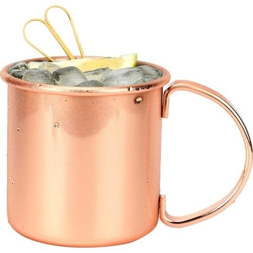 380 Ml Metal Cocktail Cup Rose Gold Copper Plating Moscow Mule With Handle Milk Tea Mug Beer Bar Drinkware