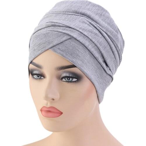 Muslim Women Hijabs cotton Women Long Turban Head Cap Lady Hair Accessories