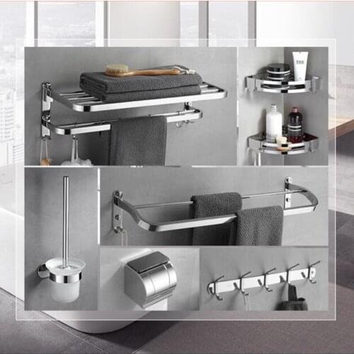 Bathroom sanitary hardware set chrome Bathroom Accessories Products ,Towel Holder,Towel Bar towel ring Nail or Nail Free