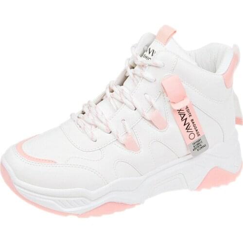 2020 Spring New Style Korean-style Hight-top Athletic Shoes Womens Versatile Running Casual Shoes Womens Sneakers