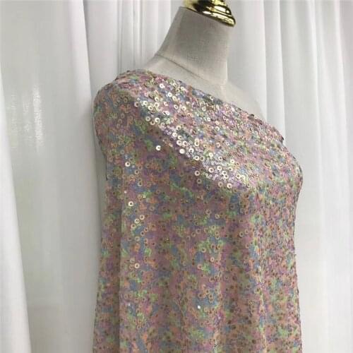 New Fashion design Tulle Lace Fabric High Quality Sequins African Mesh Lace Fabric For Nigerian Wedding Party Dress JRB-5.7603