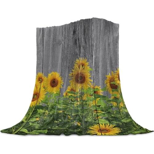 Sunflower Field Board Printed Flannel Throw Blanket Quilts Keep Warm Sofa Child Blanket Home Textiles Family Gift
