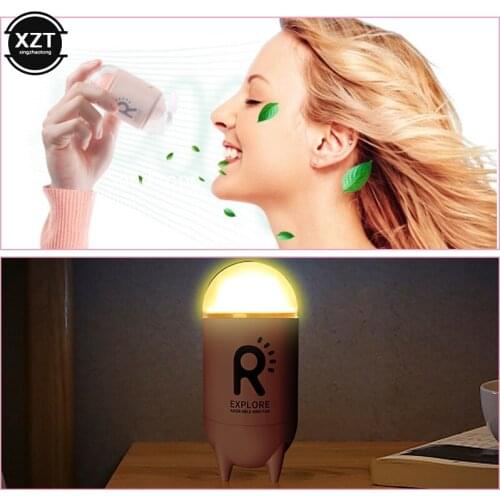 Portable Desktop Fan Cute Cartoon Rabbit Ear USB Rechargeable Ventilador LED Light Office Cooler