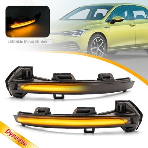 2Pcs LED Dynamic Sequential Side Mirror Blinker Turn Signal Lights for Volkswagen Passat B8 Sedan VW Golf 8 Mk Arteon