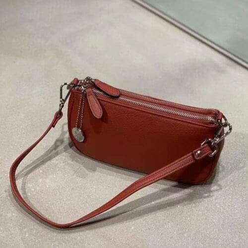 Retro Simple Solid Color Long Wallets Ladies Underarm Shoulder Bags Small Purse Pouch