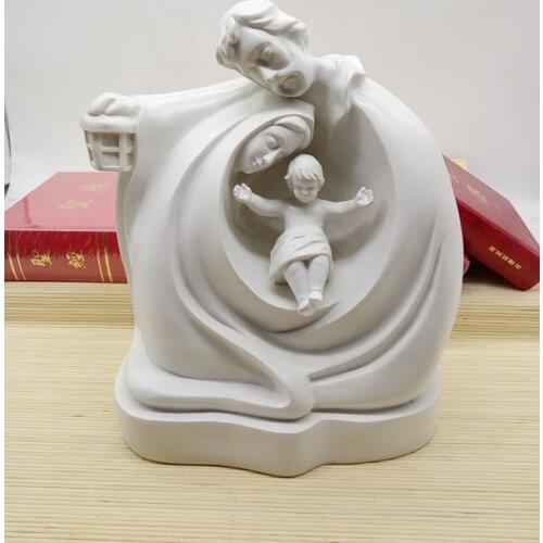 THE CATHOLIC HOLY CRAFTS HOLY FAMILY STEREOSCOPIC ORNAMENT CHRISTIAN SMALL RESIN SCULPTURES JESUS FIGURES