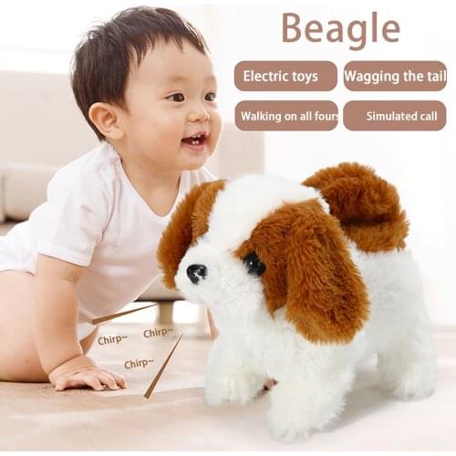 Robot Dog Toys Realistic Plush Simulation Smart Dog Called Walking Plush Doll Electric Toddler Toy Dog Robot For Children Gift
