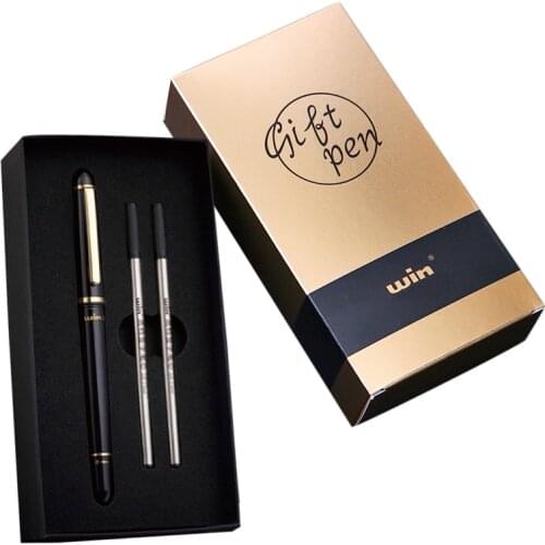 Winning Roller Ball Pen Gift Box Set Fine Point 0.5mm Black Ink Metal Black White Red Business Office Pens for Men Women