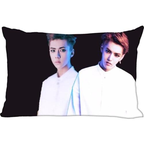 New arrival KPOP star custom EXO SE HUN printed satin pillowcase custom logo two sides more size 35x45cm,40x60cm,50x75cm