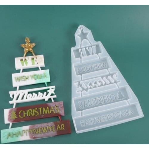Xmas Christmas Tree Silicone Mold Epoxy Casting Mould for Table Decoration DIY