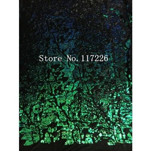 Special shinny green embroidered African french lace net tulle fabric with sequins super quality 5 yards/pcs