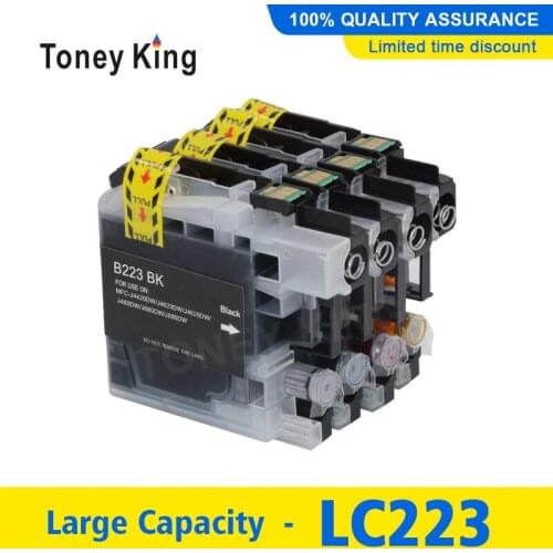 Toney King LC223 BK C M Y Full Compatible Ink Cartridge For Brtoher DCP-J562DW J4120DW MFC-J480DW J680DW J880DW J4620DW J5720DW