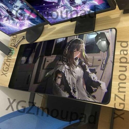 XGZ Gaming Mouse Pad Retro Anime Black Exquisite Locking Girl Frontline Computer Notebook Office Keyboard Accessories Mousepad