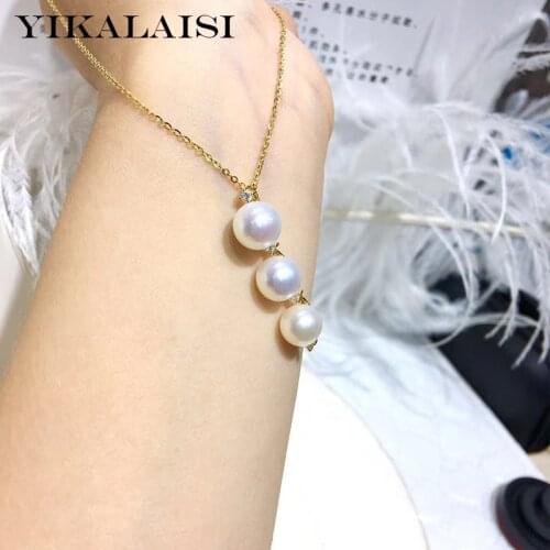 YIKALAISI 925 Sterling Silver Jewelry Pearl Pendants 2019 Fine Natural Pearl jewelry 6-7-8mm Pendants For Women wholesale