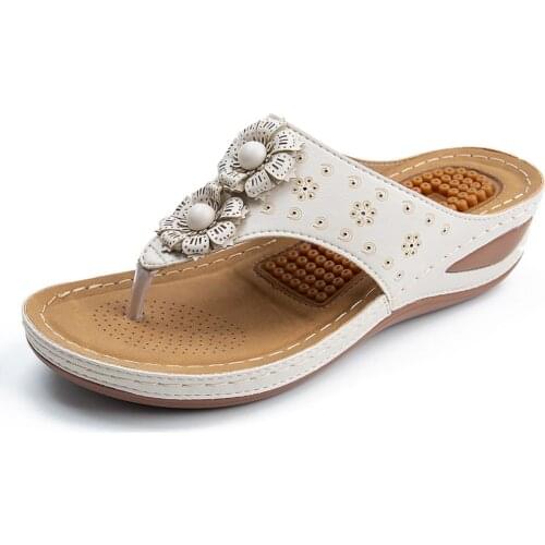 Women sandals plus size 2021 summer shoes woman sneakers flip flop fashion flower soft casual shoes women sandals