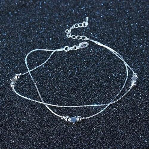 Modyle Silver Anklet Female Letter Heart Bohemian cheville Boho Charm Jewelry Infinity Ankles Bracelets for Woman