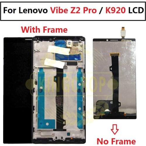 For 6.0" Lenovo Vibe Z2 Pro K920 LCD Display Touch Screen Digitizer Assembly With Frame For Lenovo K920 Display Replacement