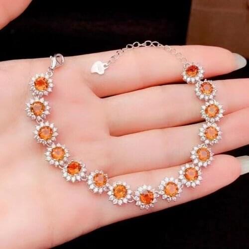 100% Real and Natural Citrine Bracelet 925 sterling silver Fine jewelry Natural And Real Citrine Bracelet