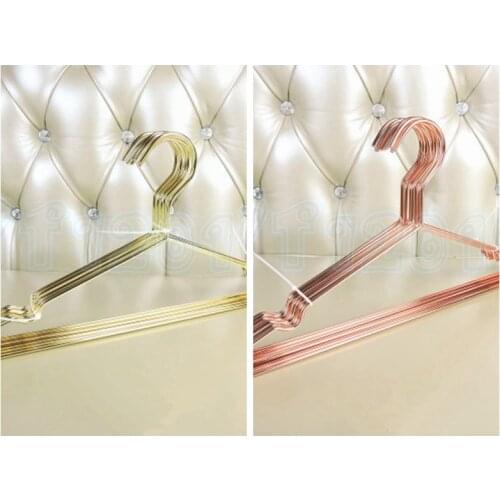 20pcsRose Gold Metal Clothes Shirts Hanger with Groove, Heavy Duty Strong Coats Hanger, Suit Hanger