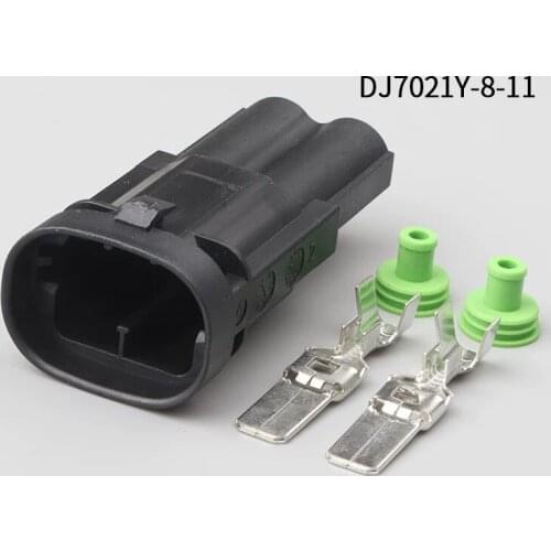 200SETS DJ7021Y-8-11 6.3mm 2Pin AMP Car Electrical Wire Connectors for Audi ,BMW,Honda,Toyota,NISSAN AND other models