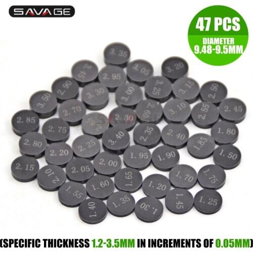 47Pcs Motorcycle Engine Parts Adjustable Valve Pad Shims 9.48 mm Complete Valve Shim Kit For YAMAHA DUCATI KAWASAKI SUZUKI HONDA