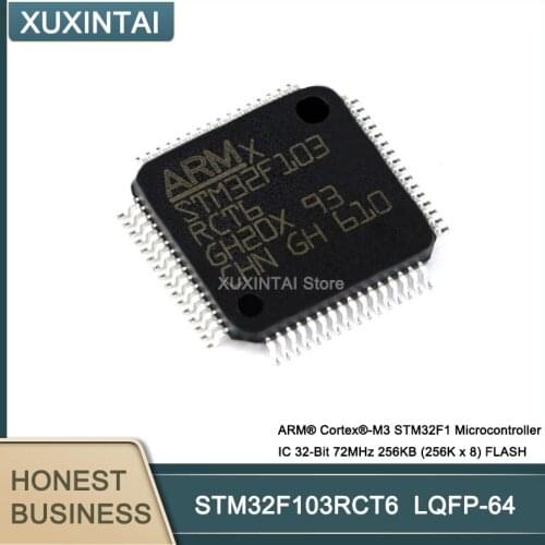 5Pcs/Lot STM32F103RCT6 ARM® Cortex®-M3 STM32F1 Microcontroller IC 32-Bit 72MHz 256KB (256K x 8) FLASH LQFP-64